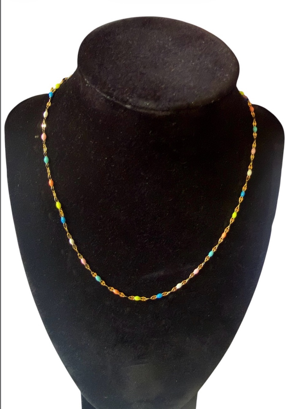 ATOLEA - Gold Multi-Color Beaded Necklace - Women Jewelry